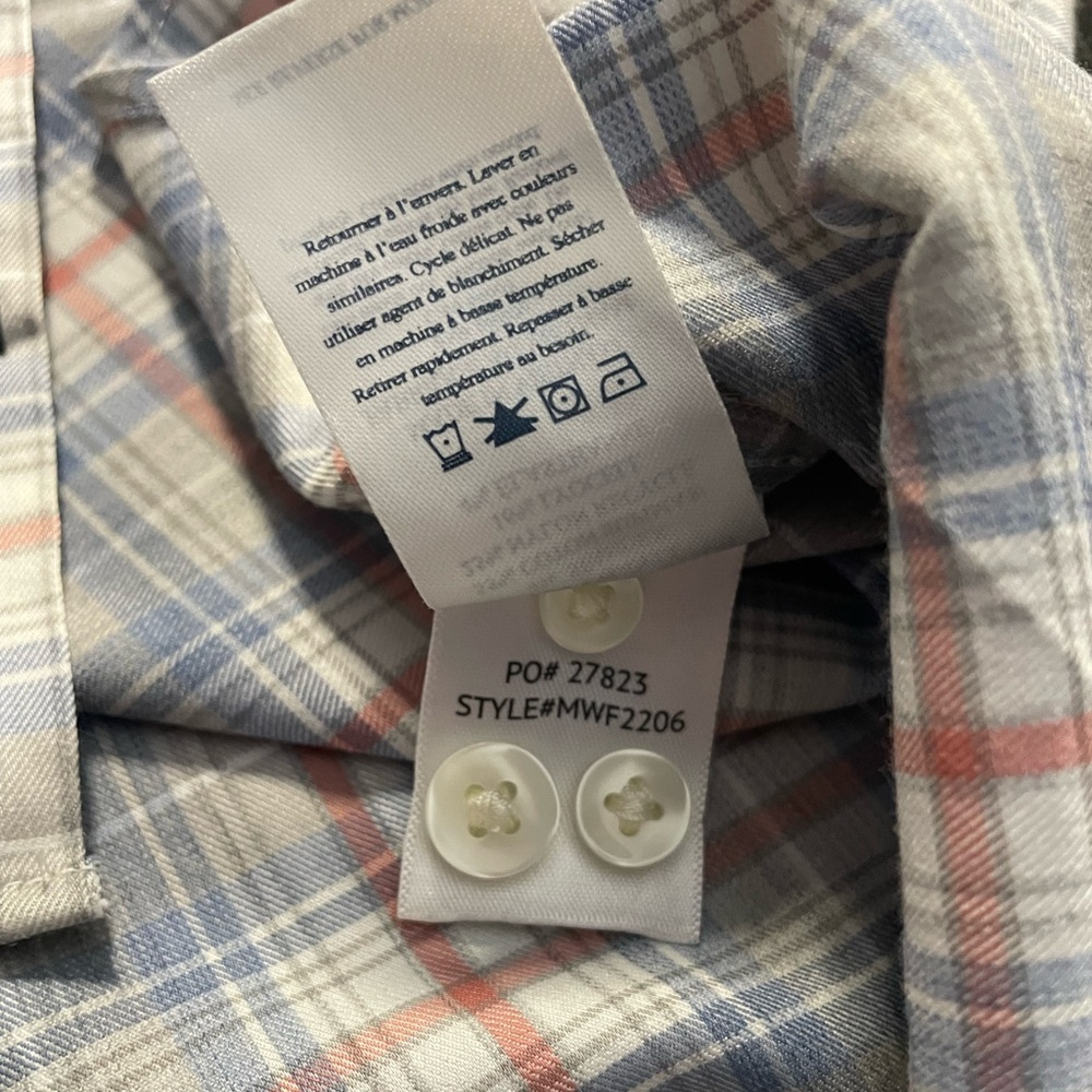 Faherty long sleeve button down lightweight plaid shirt sx M - Picture 5 of 11